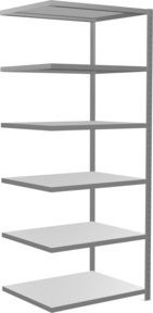 Schulte Anbauregal Steckregal MULTIplus330 verzinkt in Silber/Grau mit 6 Fachböden, B/T/H: 250 x 100 x 80 cm - Bild 1