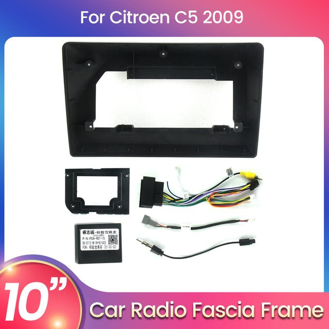 AUTOSHARK 2DIN Blendenrahmen für Citroen C5 mit Canbus Box Decodierung Adapter in Schwarz - Bild 1