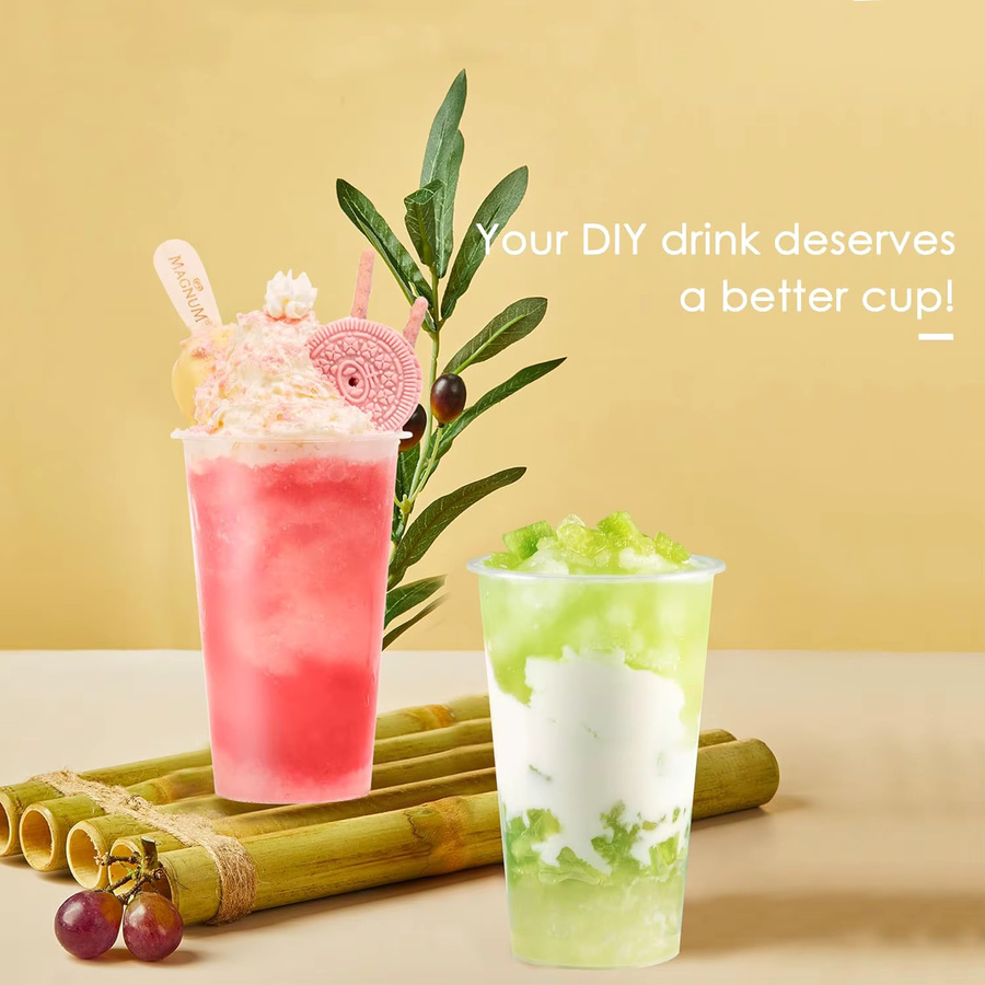 SAEIV Parfait-Becher Set aus transparentem Kunststoff, 500 ml, BPA-frei und wiederverwendbar - Bild 2