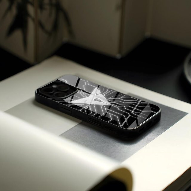 Rastar Handyhülle mit Logo und Licht aus Glas in Schwarz für iPhone und Samsung Modelle - Bild 1