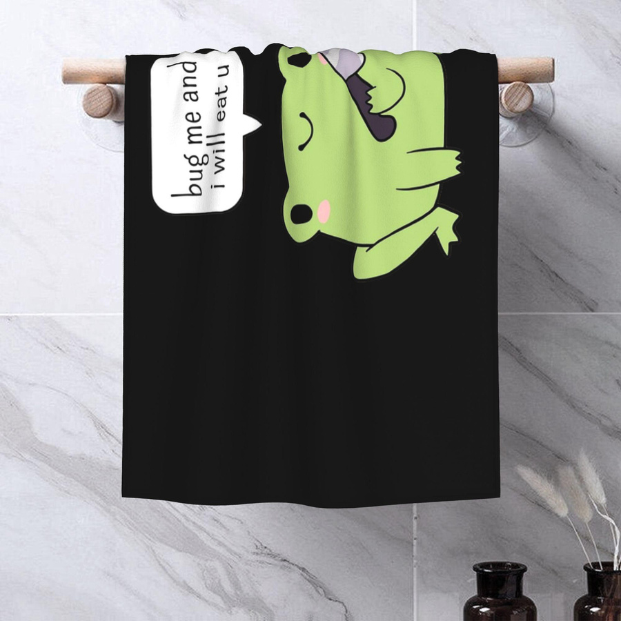 Saugfähiges Baumwollhandtuch mit Frosch-Motiv, weiß, B: 30 cm, H: 60 cm - Bild 5