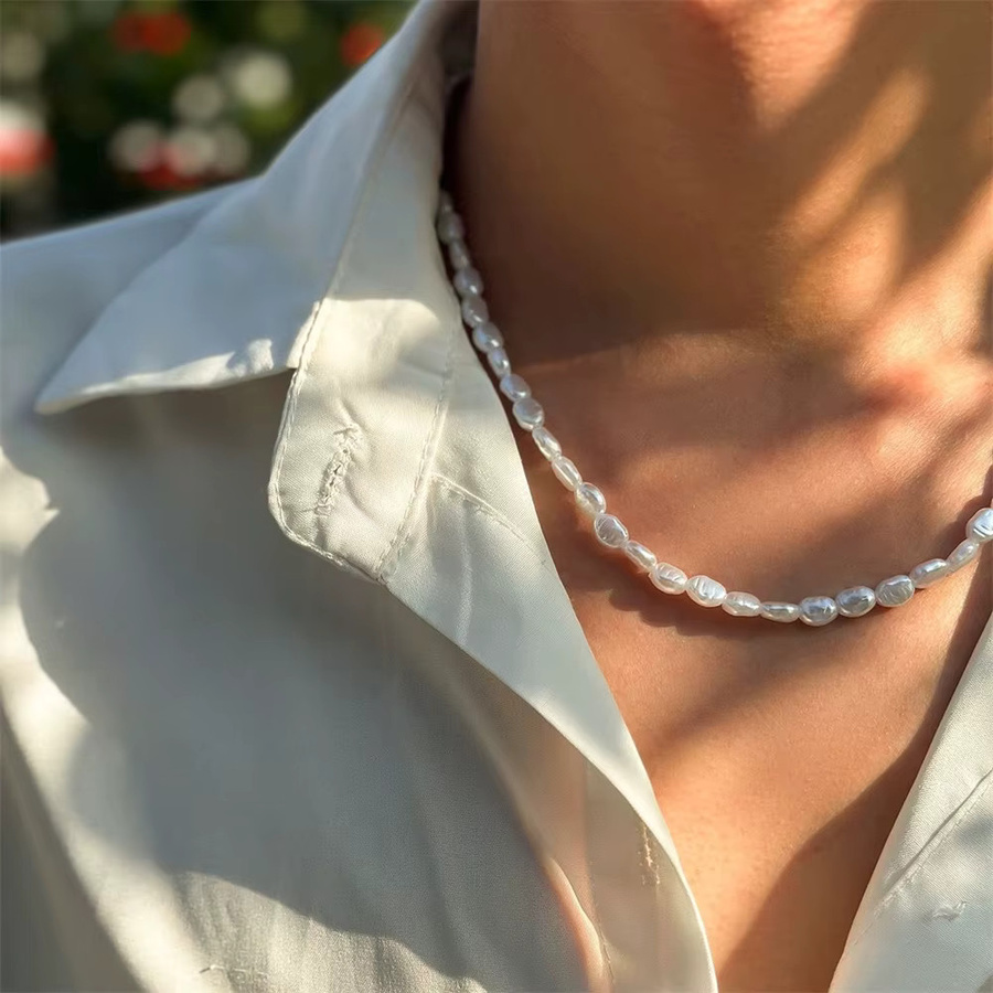 MAA-OE Perlenkette, Barock, Weiß, Unisex - Bild 2