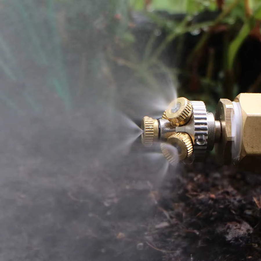 MUCIAKIE 5-Loch Feinzerstäuber Sprühdüse aus Messing mit 1/2 Zoll Verbindung für Gartenbewässerung und Kühlung, Gold - Bild 6