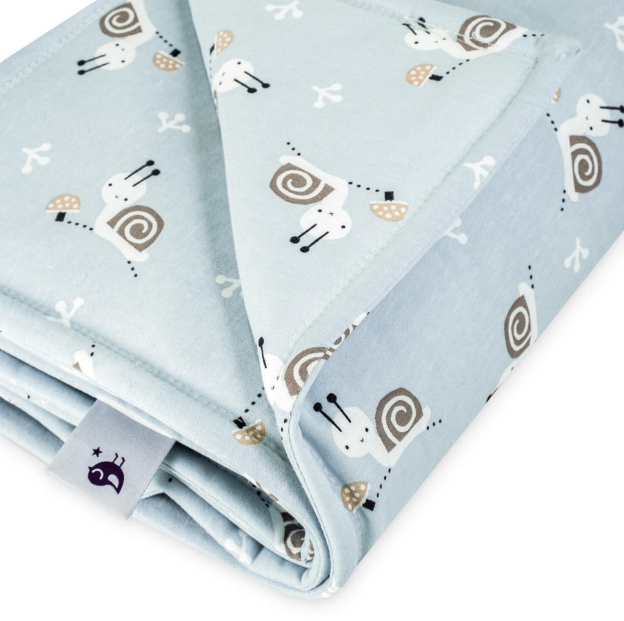 Zöllner Babydecke Jersey gefüttert Schnecke Blau B/H: 70 x 100 cm - Bild 1