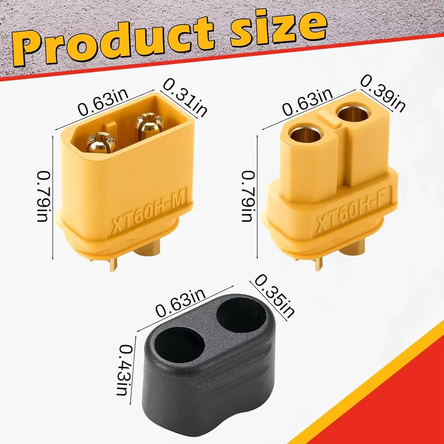 PYLRC XT60 Stecker und Buchsen mit Schutzhülle, 6-teiliges Set, 12-teiliges Set - Bild 4