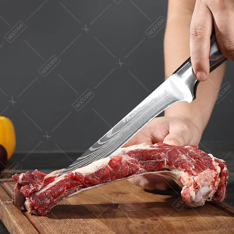 WXCOO Santoku Küchenmesser aus Edelstahl in Silber mit Scheide - Bild 2