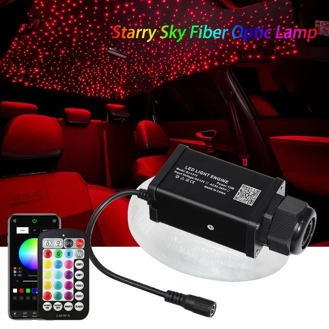 DC12V Glasfaser-Sternenhimmel-Beleuchtungsset mit Smart-App-Steuerung und 2,4G Fernbedienung inklusive LED-Engine - Bild 1