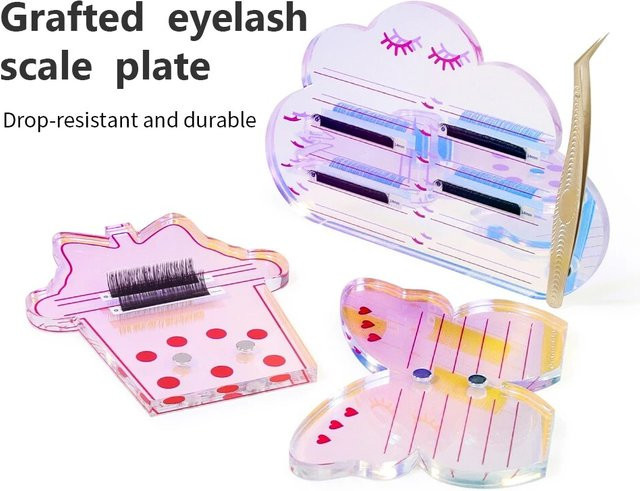 GLAMLASH Wimpern Verlängerung Halter Palette, Schmetterling Wolke Form - Bild 1