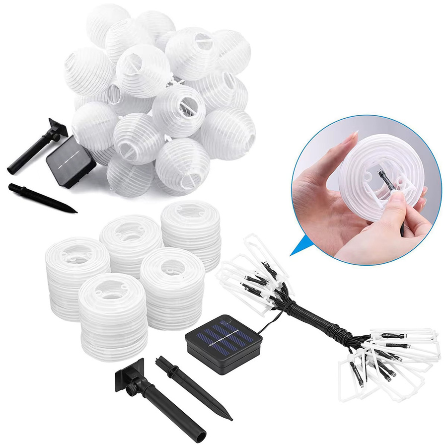 IEEYEEY Solar LED Laternen Lichterkette Warmweiß Boho Garten-Girlande für Outdoor, Weihnachten, Hochzeit und Party - Bild 5