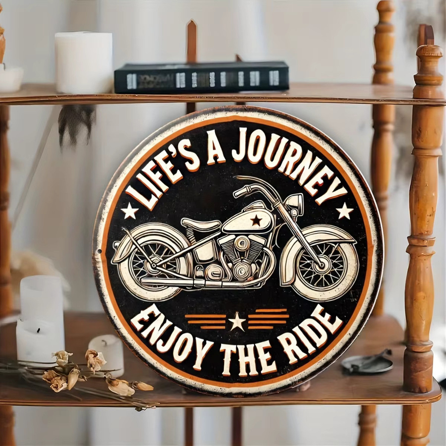 Potdemiel Vintage-Wandkunst Life's a Journey, Enjoy the Ride Aluminiumschild, B/H: 20,3 x 20,3 cm - Bild 4