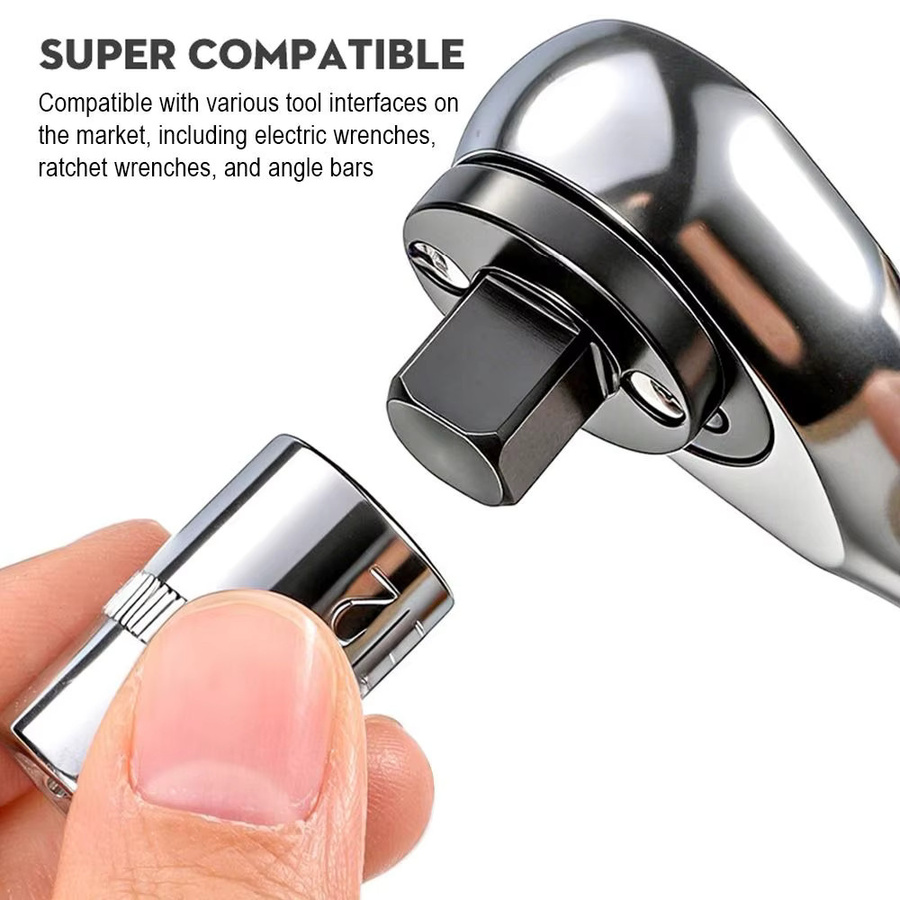 NIUXIANG 4-teiliges Steckschlüsseladapter-Set mit Ratschenadaptern in den Größen 3/4 auf 1 1/2, 3/4 auf 3/4, 3/8 auf 1/2 und 1/4 auf 3/8 Zoll - Bild 3