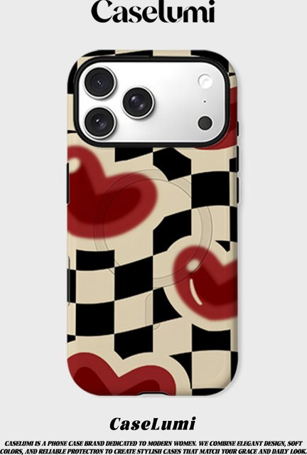 CaseLumi Matte Bumper MagSafe Hülle für iPhone 17 16 15 14 13 Pro Max mit gedrehten Herzen in Multicolour - Bild 1