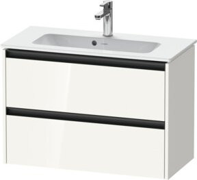 Duravit Waschtischunterschrank Ketho.2 Compact, weiß hochglanz, wandhängend, 2 Schubladen, B: 81 cm, T: 39 cm, H: 54,9 cm - Bild 1