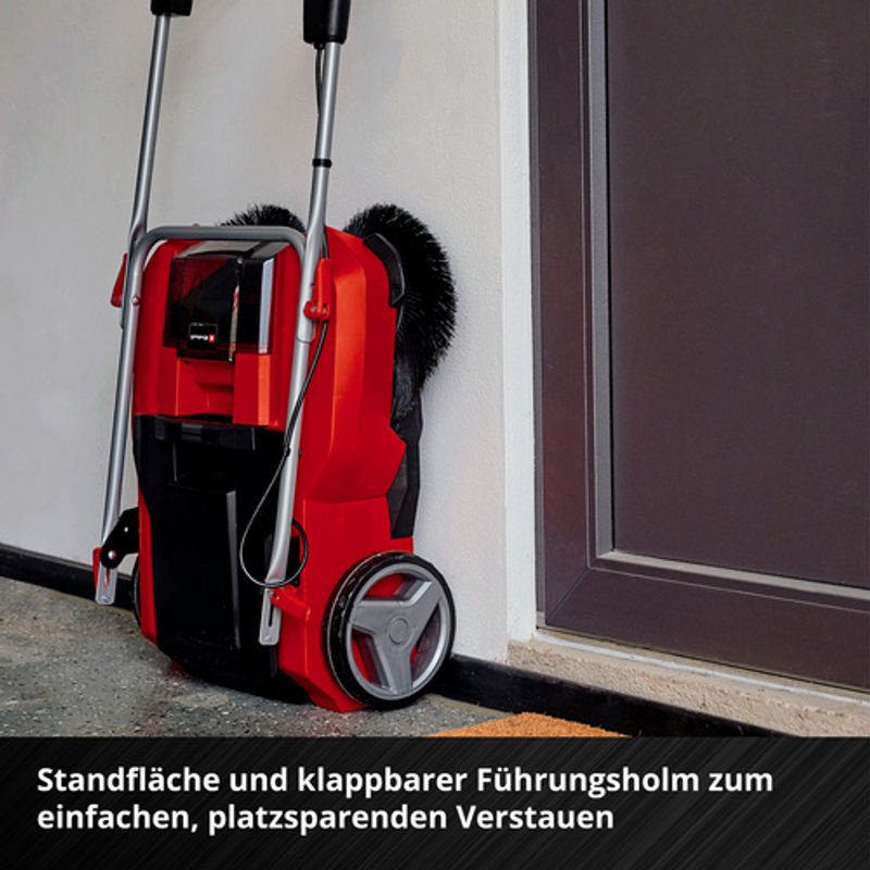 Einhell Power X-Change Akku-Kehrmaschine TE-SW 18/610 Li-Solo in Rot/Schwarz mit 61 cm Arbeitsbreite und 20 Liter Schmutzbehälter - Bild 2