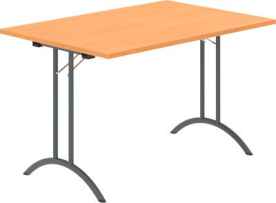 Schäfer Shop Select Klapptisch Rechteck mit Doppel-T-Fußgestell in Buche-Dekor und Anthrazit, B: 120 cm, T: 80 cm, H: 72 cm - Bild 1