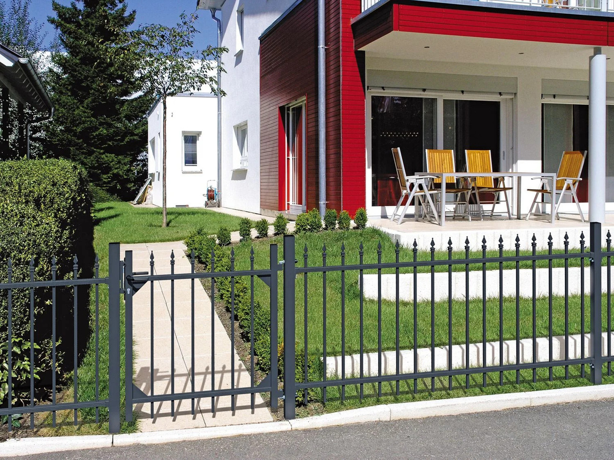 GAH ALBERTS Zaunelement Chaussee Aluminium zum Aufschrauben, Schwarz, B: 120 cm, H: 200 cm - Bild 2