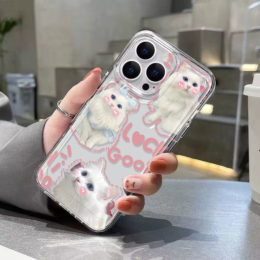 Transparente Silikon-Handyhülle mit Katzen-Motiv für Samsung Galaxy S25 Ultra, S26, S24 FE, S23 Plus und S22 Edge - Bild 3