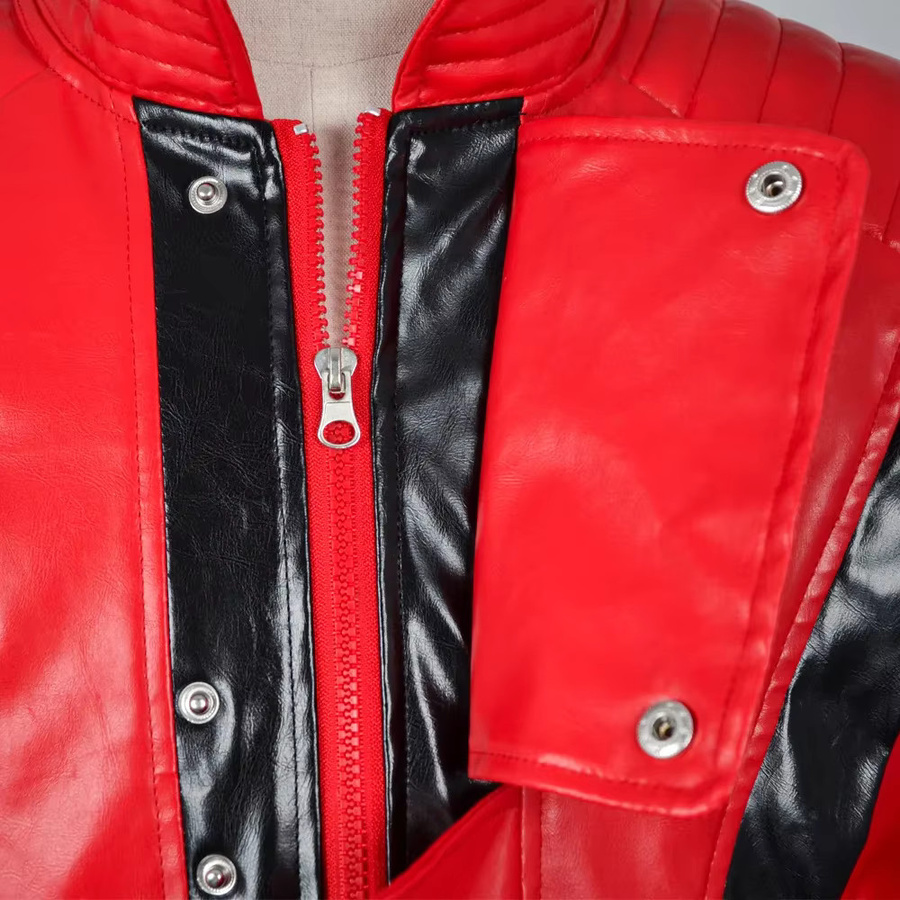Cosfans Michael Jackson Thriller Grusel-Kostüm, Rote Lederjacke, Unisex - Bild 3