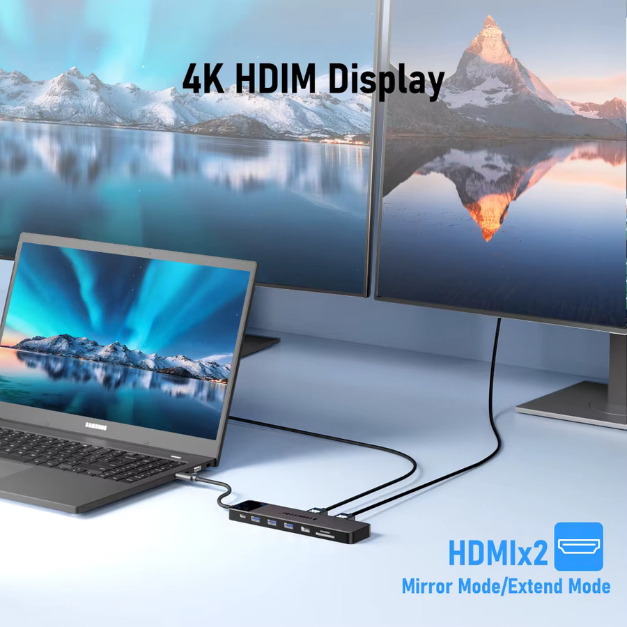 Lemorele 13-in-1 USB-C Dockingstation mit 4K UHD HDMI, Ethernet/LAN und PD100W für Laptop, Macbook Pro und Air - Bild 4