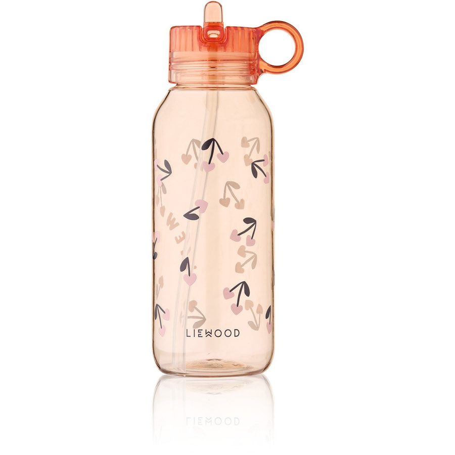 Liewood Yang Tritan Wasserflasche mit Strohhalm, Cherry Heart, 500 ml, Rot-Pink - Bild 1