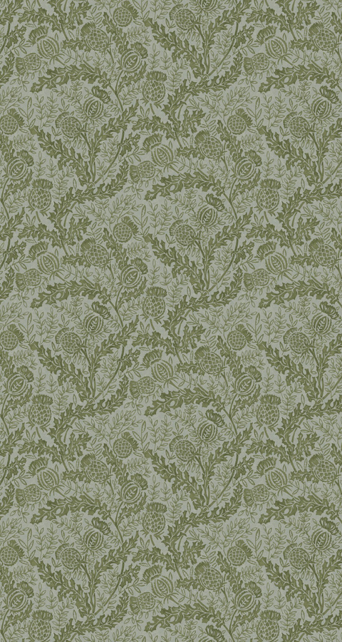 Mulberry Home Tapete Mulberry Thistle in Grün und Petrol mit botanischem Floral-Design aus Vlies - Bild 1