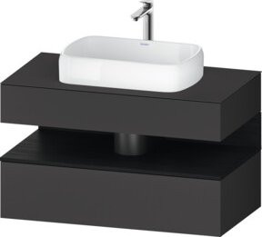 Duravit Waschtischunterschrank Qatego in Grau Matt, Wandmontage mit Scharniertüren und internen Schubladen, B/H/T: 100 x 60 x 55 cm - Bild 1