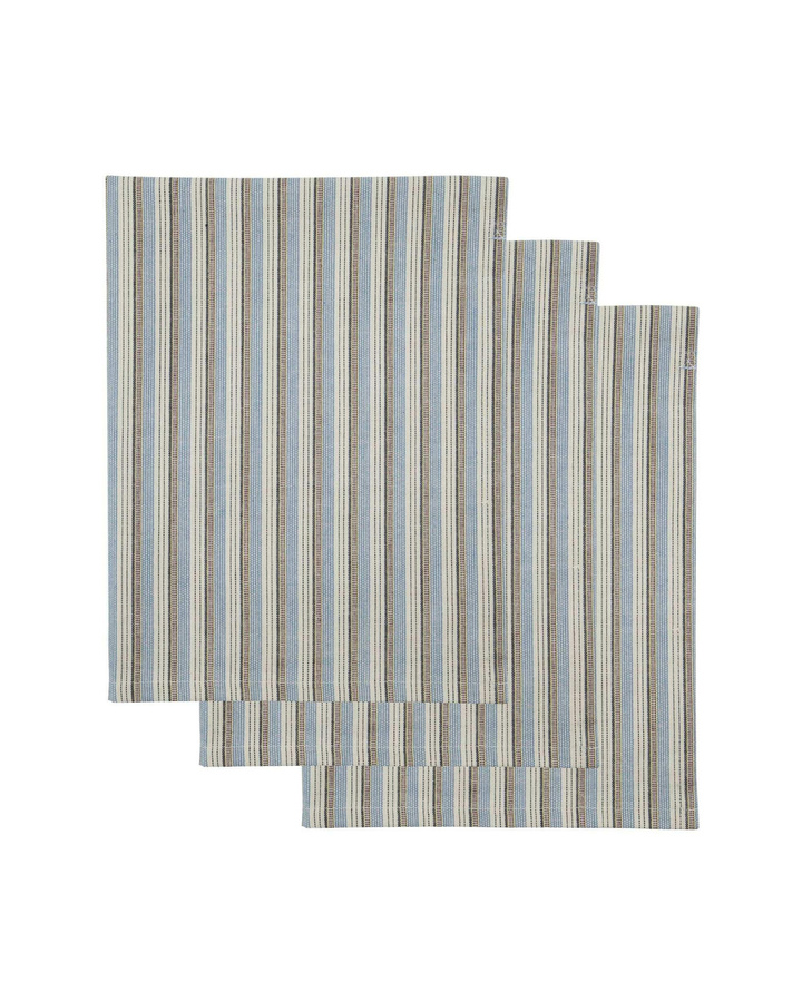 House Doctor Geschirrtuch Cook aus Baumwolle gestreift in Blau und Sand, Breite: 75 cm, Höhe: 55 cm - Bild 1