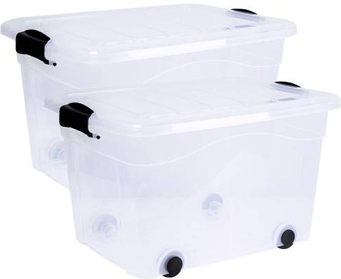 Siena HOME Aufbewahrungsbox Anzio Transparent 60l, 2er-Set, B/H/T: 61,0 x 36,0 x 45,0 cm - Bild 1