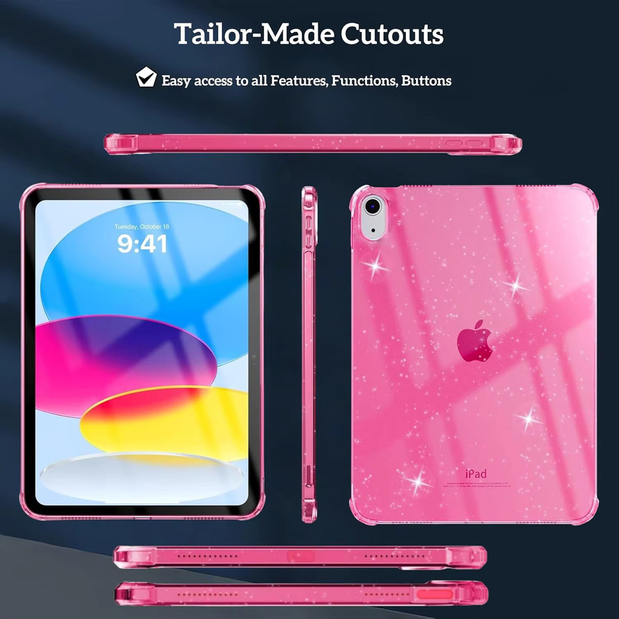 Glitzer Silikonhülle für Apple iPad 11. Generation 11 Zoll und 10. Generation 10,9 Zoll in Grau und Pink - Bild 5