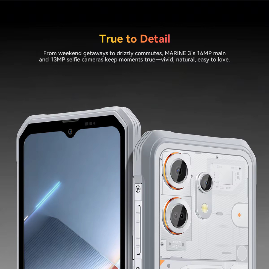 Robustes Smartphone Blackview OSCAL MARINE 3 in Schwarz mit 256 GB Speicher, 6.56 Zoll HD 90 Hz Display und 5000 mAh Akku, Android 16 - Bild 4