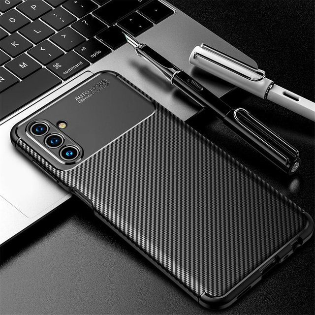 Business Carbonfaser TPU Weiche Schutzhülle für Samsung Galaxy A56 A36 A26 A16 5G in Schwarz - Bild 1