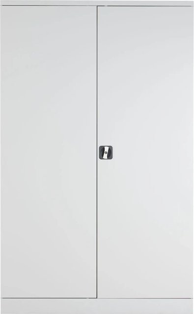 PROREGAL Flügeltürenschrank Ferret mit 4 Fachböden, grau lackiert, H x B x T: 195 x 120 x 50 cm - Bild 1