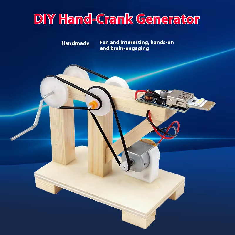 soulbao DIY-Generatormodell mit Handkurbel, Lernspielzeug aus Holz - Bild 2