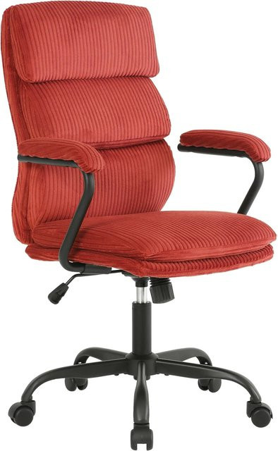 Mömax Drehstuhl Manhattan in Rot mit Armlehnen und Rollen, B/T/H: 49 x 42,5 x 112 cm - Bild 1