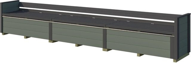 Weka Sitztruhe Killarney für den Garten, Grau-Grün, Breite: 300 cm - Bild 1