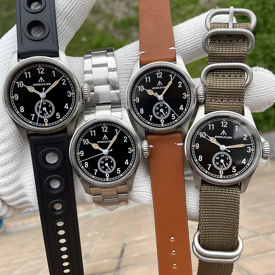 STEELFLIER Armbanduhr Quarz, Edelstahl, Schwarz, Silber, Herren - Bild 5