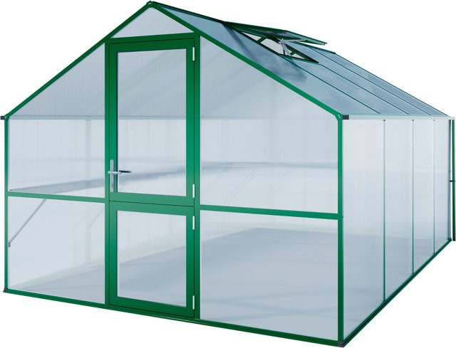 KGT Gewächshaus Orchidee IV in Moosgrün mit 12,7 m² Fläche und 10 mm HKP - Bild 1
