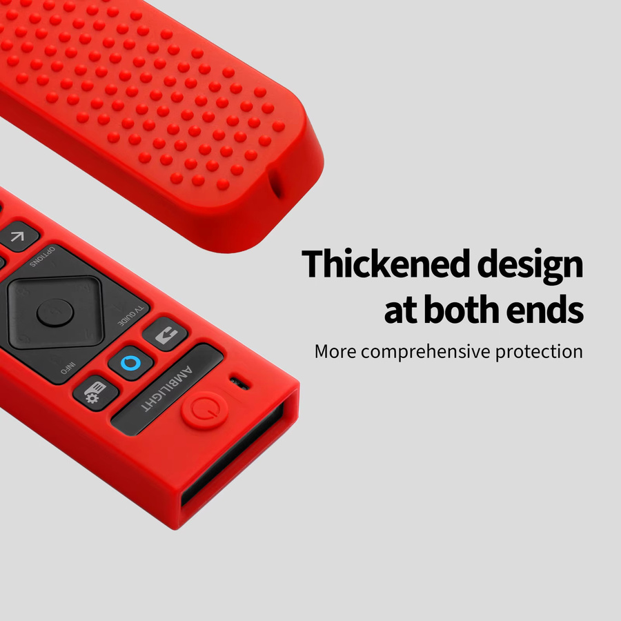 Silikon-Schutzhülle für Philips Fernbedienungen in Rot, passend für Modelle 398GM10BEPHNE000SY SRC-3215-01 und 398GR10BEPHNL000SY SRC-3216-12 - Bild 4
