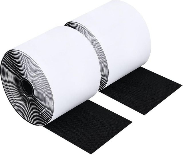 Apolkdifk5 Hochleistungs-Klettband doppelseitig in Schwarz oder Weiß, Breite: 10 cm, Länge: 2 m - Bild 1