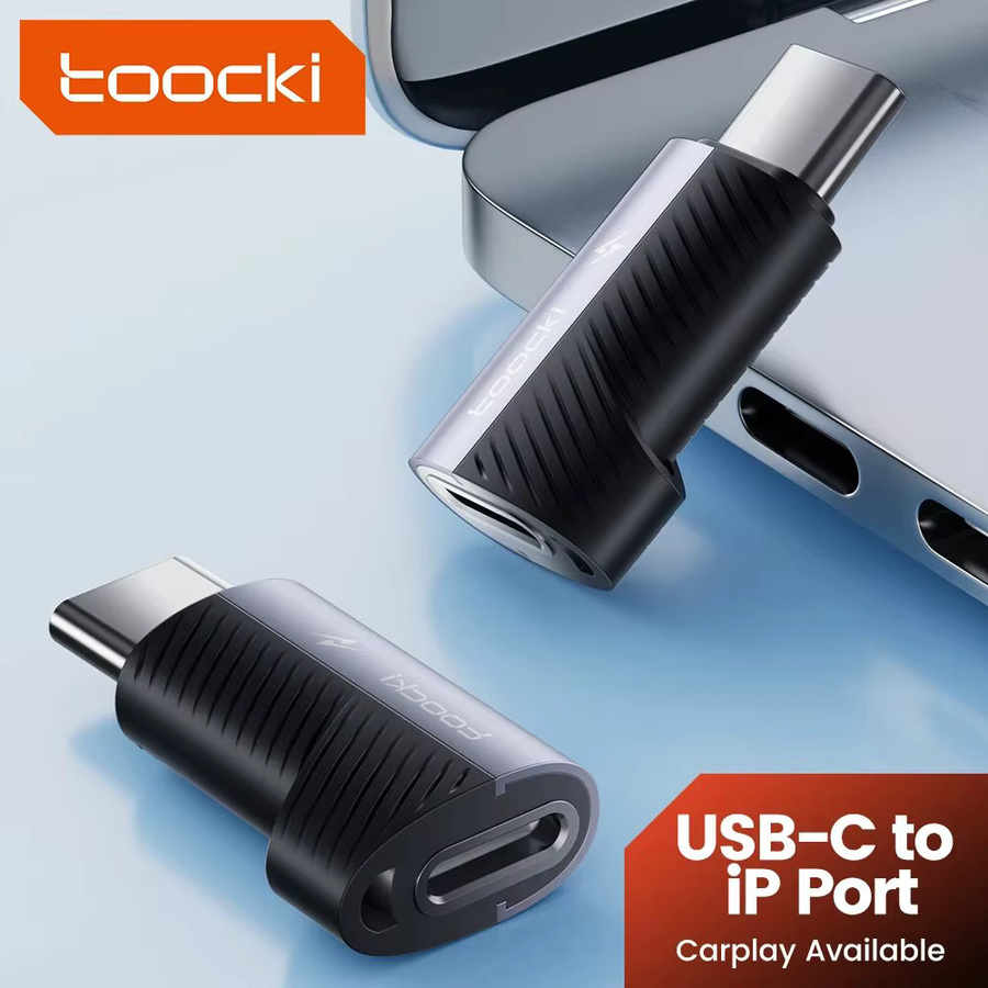 Toocki USB-C auf USB-C Adapter PD 60W Schnellladekonverter für iPhone 15 Pro und Laptop in Schwarz oder Grau - Bild 3