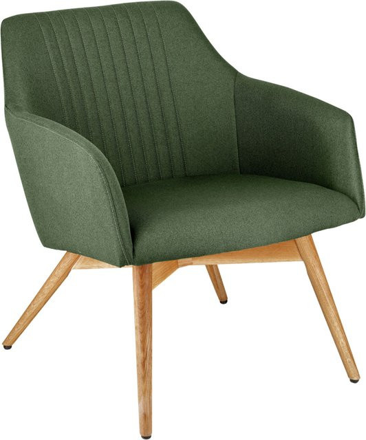 VEGA Loungesessel Arne mit grünem Sitz und Eichengestell, B/T/H: 65 x 76 x 75,5 cm - Bild 1