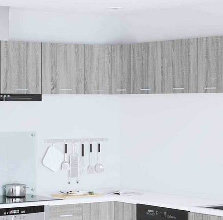 vidaXL Hängeschrank Riga in Grau und Weiß, Wandregal für die Küche aus Holzwerkstoff, B/T/H: 57 x 40 x 57 cm