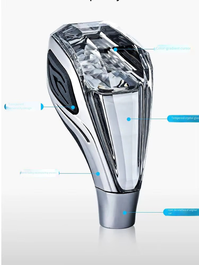 BIEPU Kristall-Schaltknauf mit LED in sieben Farben, transparent, passend für 8-10-12mm Durchmesser, 5-Gang oder 6-Gang, kompatibel mit Toyota, Lexus, Mitsubishi und Honda - Bild 6