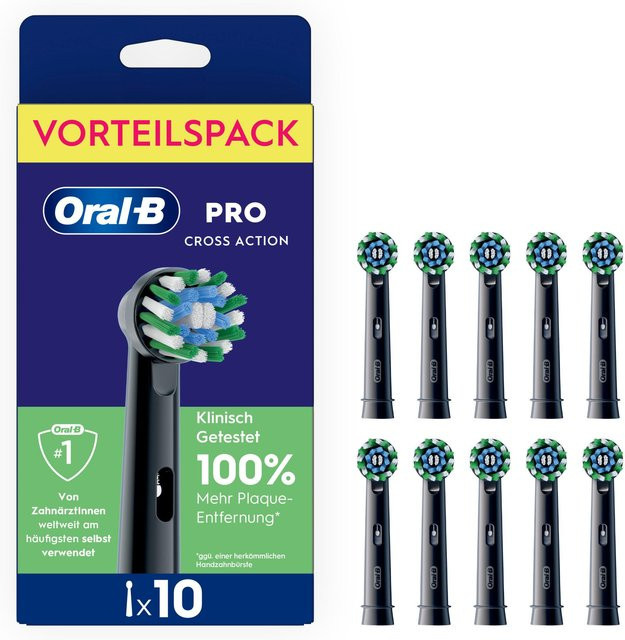 Oral-B Pro CrossAction Aufsteckbürsten, Schwarz, 10 Stück - Bild 1