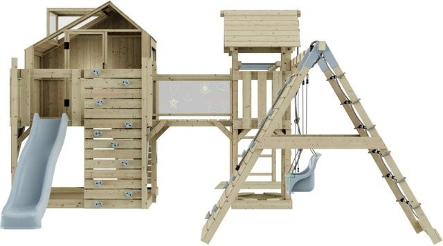 OutdoorToys Spielturm Milo mit Babyschaukel, Eisblau, ab 3 Jahre - Bild 1