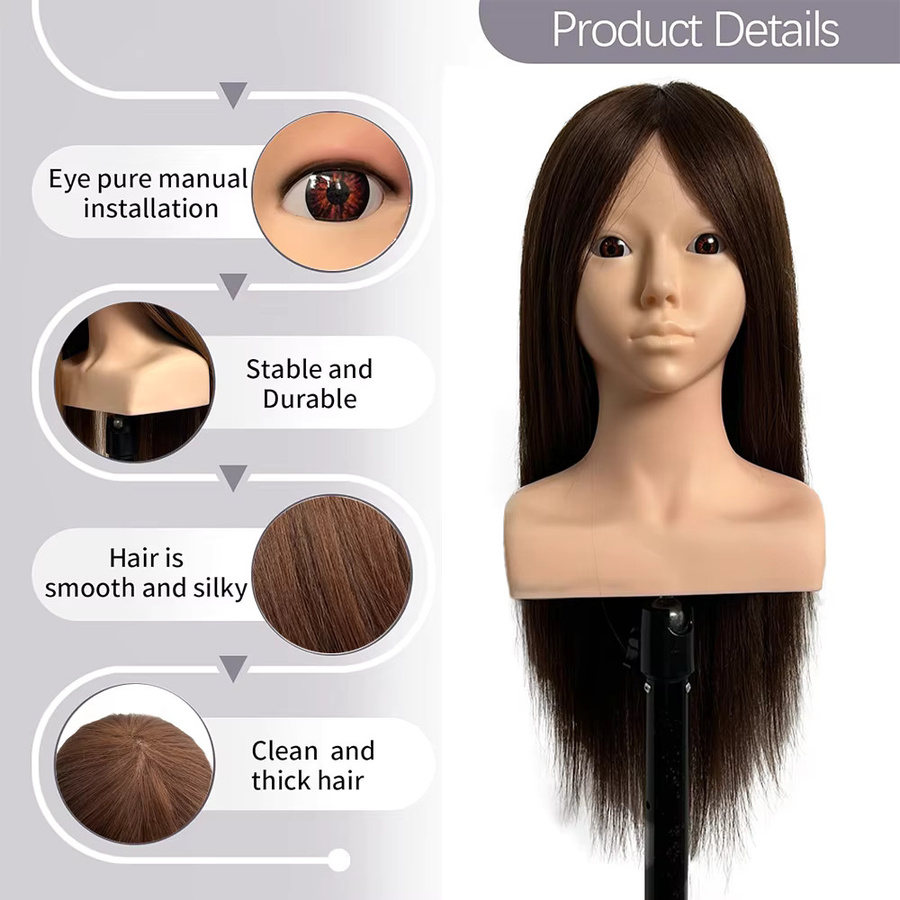 MUXI IDOL Haarstyling-Schaufensterpuppenkopf mit Schultern, Unisex - Bild 3