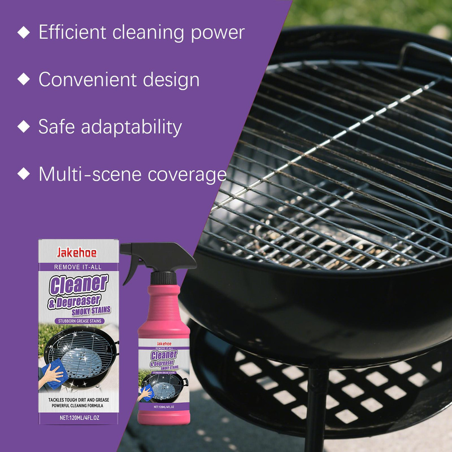 Jakehoe Öko BBQ Grillreiniger Ungiftiger Hochleistungs-Entfetter zur Entfernung von Fett und Kohlenstoffablagerungen 2 x 120 ml - Bild 3