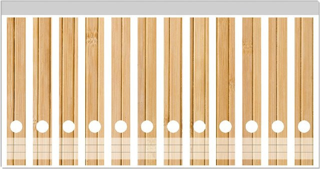 Wallario Ordnerrücken Sticker 12 Stück Holzpanele hell in Beige und Multicolour - Bild 1