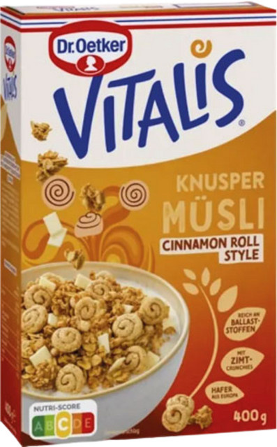 Dr. Oetker Vitalis Knusper Müsli Cinnamon Roll Style 400 g - Bild 1