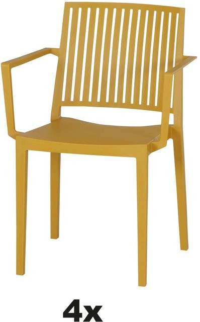 Siena Garden Stapelsessel-Set Lane 4-teilig in Mustard Yellow aus Polypropylen und Glasfaser - Bild 1